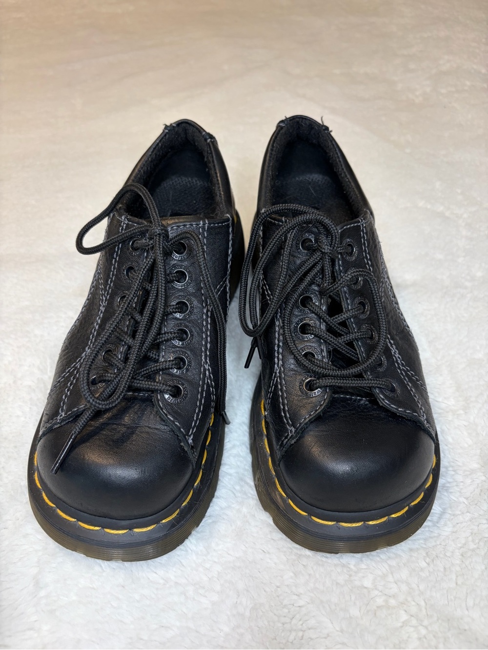 Dr Martens 12283 Women 6 Black Leather Daisy Platform Y2K Chunky Oxford.